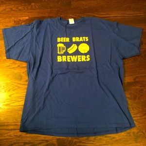 Beers Brats Brewers Milwaukee T-Shirt Mens Size XL